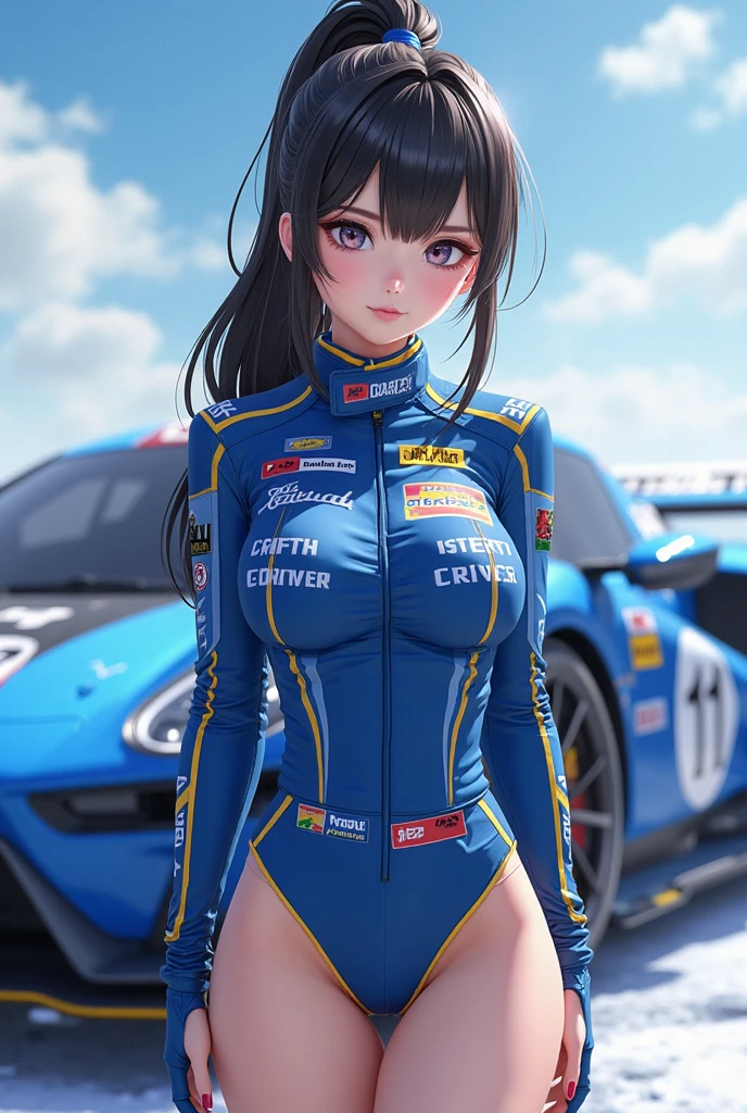 wet body, race queen, highleg, Torn wear, enamel, tease