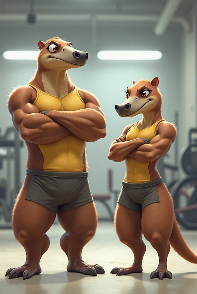 (realistic, photorealism), (2girls, swim team:1.2), female otters captured, (gagged, ballgag in mouth:1.3), (hands tied behind their backs:1.3) BREAK (sitting on a bench in their locker room), competion swimsuit, looking embarrassed, (sexy athletic bodies, horny) (best quality, 4k, hdr, detailed)