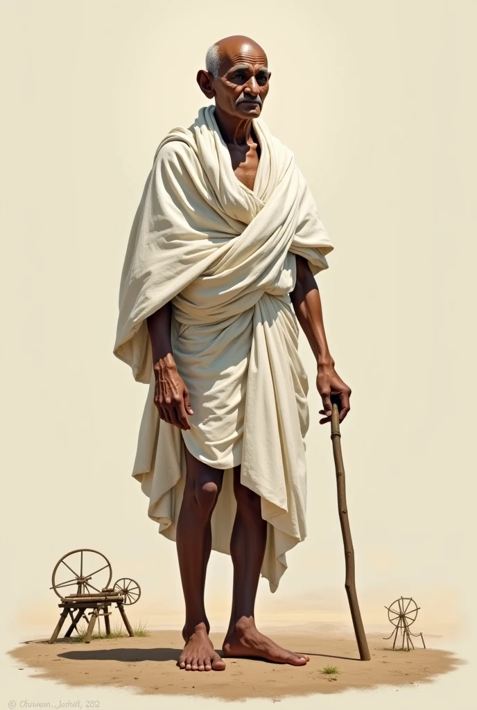 Can you generate the full image of an elderly man from Ngas in Plateau Jos, Nigeria. He should be shirtless but tying a white long wrapper across his left shoulder that covers his chest. He holds a long walking stick with one hand. He also wear a black cap with leaves stuck inside the cap by his ears. He will also be wearing the sandals worn by the Ngas people.