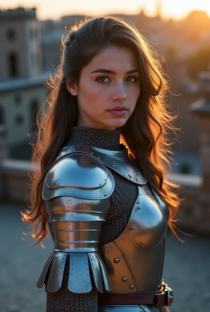 23year old beautiful girl、Beauty、Japanese、Beauty、beautiful girl、slim、Highest quality、Realistic、16K、panoramic、剣を持つ、((Best Quality, 8k, Masterpiece: 1.3)),Looking for a kisasterpiece), (Very complicated:1.3), (Realistic), Portrait of a Girl, The most beautiful in the world, (Medieval Armor), Metal Reflection, Upper Body, Outdoor, Strong sunlight, Distant Castle, Detailed professional photos of beautiful women, Sharp focus, dramatic, Awards, Cinema Lighting, Octane Rendering Unreal Engine, Volumetrics dtx, (Film Grain, Blurred Background, Blurred foreground, bokeh, Depth of written boundary, sunset, Motion Blur:1.3), Chain Mail,Melex、Fight、battlefield
