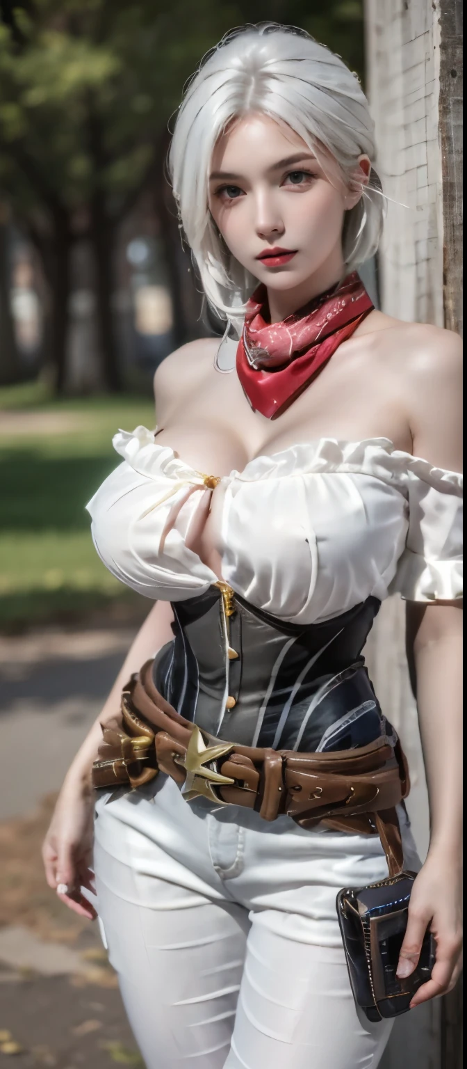 Atelier Ryza 2 outfits, fully clothed, (42 yo milf Ryza), (milfs fleshy body), thick arms:1.65, settings old abandoned horse-barn, absurdres, high res, ultrasharp, 8K, professional photograph, award-winning portrait, masterpiece, high detail full-body view, symmetrical, Nikon D850, 85mm lens, f/1.8, depth of field,