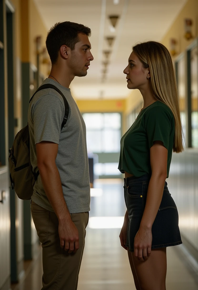 Sex scene of two teenagers at school, a man and a woman