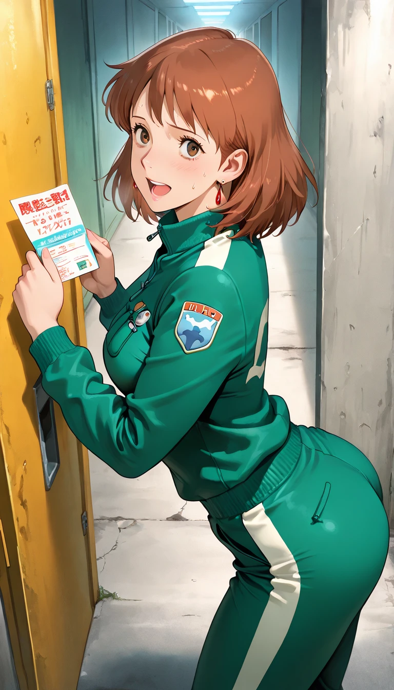 {Highest quality:1.5}, (masterpiece:1.3), High resolution, {one person:1.5}, one personの少女, アニメ_Coloring, clavicle, White_socks, White_Knee-high socks, looking at viewer, (Beautiful attention to detail:1.6), Highly detailed face, Highly detailed CG, Perfect hands, slender, leggy, small breasts, (Gym clothes with short sleeves:1.5), Gymnastics, (Girl wearing gym clothes), Girl in gym clothes, Sportswear, blue_Shorts, White_sneakers, White_sports boots, {big laugh:2}, get possessed by green slime, the slime control she🤤