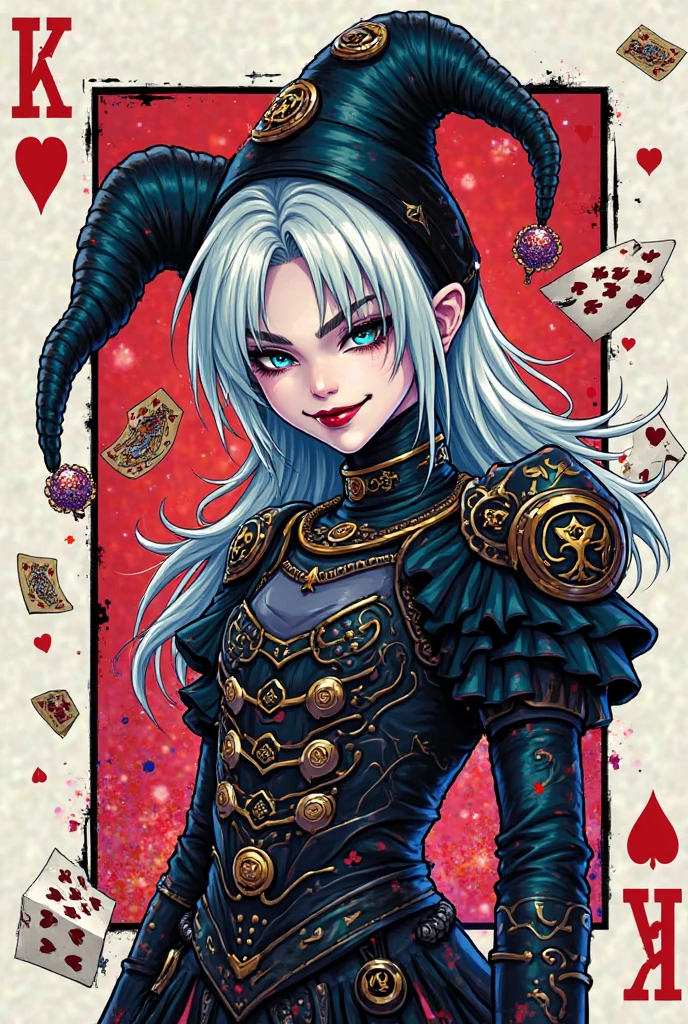 tarot card white-haired jester jester