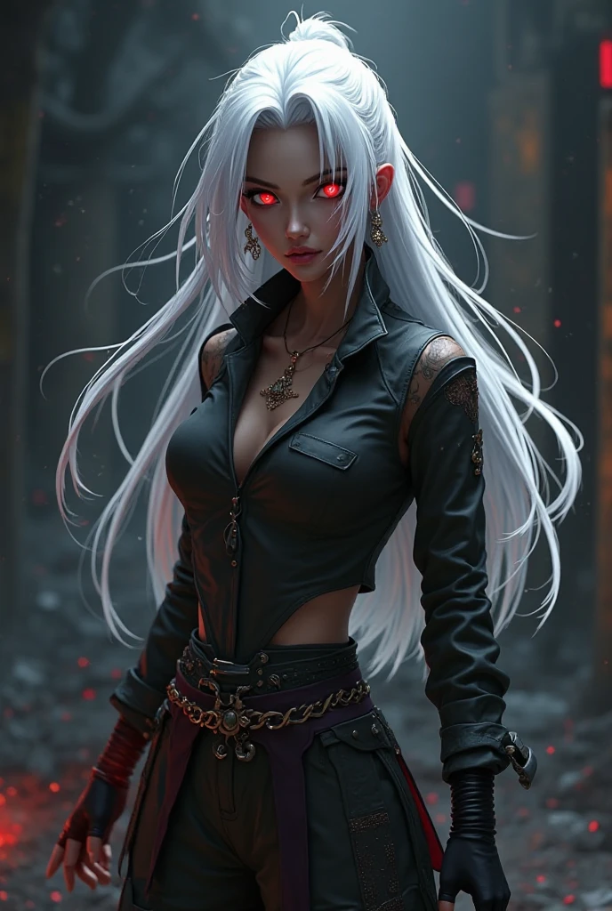 A very pal young girl humanoid character, with red eyes, her name is Cassie, she is crazy, nuts, with cuts and scraps, horror, she is creepy, she is scary, shock value, very evil, ill, she is skinny, evoke, fear, terror, dread, decay, disgust, she is a Psycho, dark, unattractively, unusually thin, thin, scraggly, emaciated, twisted, frightening, sick, dark background, long black dress, gore, blood, solo, close up, (messy white long hair), fog, evil eyes, she is flat, eyes glowing, dress fully covers her, she's nut, yelling, she's mad, she's furious, she's screaming out loud, showing teeth, mouth open wide, yelling at the camera, fire in the background, rage, sharp teeth, bloody mouth, vampire like,