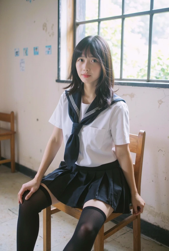 校服、knee high socks、Brown hair、Shorthair、kawaii faces、‎Classroom、Tight uniform、Spread your legs apart、sexy underwear、Spread your legs boldly、Tight uniform、Mature look、plaid skirts、White shirt、neck tie、The shape of the pubic area is clearly visible、No Underwear、hi-school girl、Pubic hair is see-through