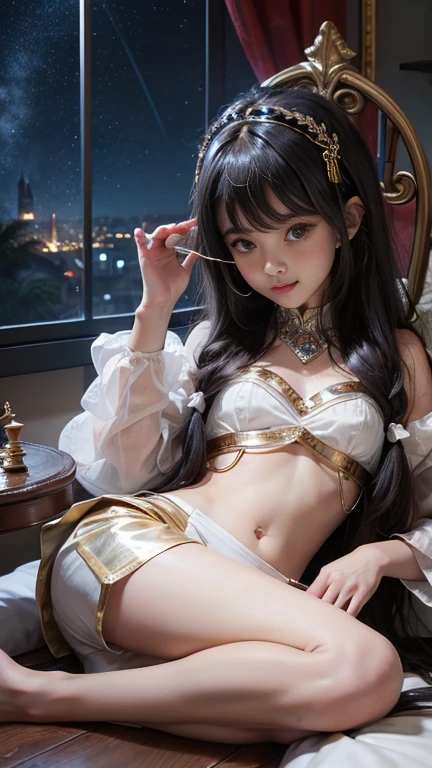 A dark-haired、small tits、see -through、Small、Sheer 、see through 、open one's legs、fullnude、Katyusha、skinny body、bones are protruding、Red Eyes、Bewitching、痴女、gold boots、Gold Accessories、Sunburned skin、Egypt、loimu、Starry night sky、Pyramids、年轻、Open mouth、kawaii、4K picture quality、high-level image quality、Transparent loincloth、see -through、Masturbation behavior、drooping、sexypose、pink open mall pink 、Short stature、yandere、Too skinny、luminous sky、see through lace curtains、Exposed skin、