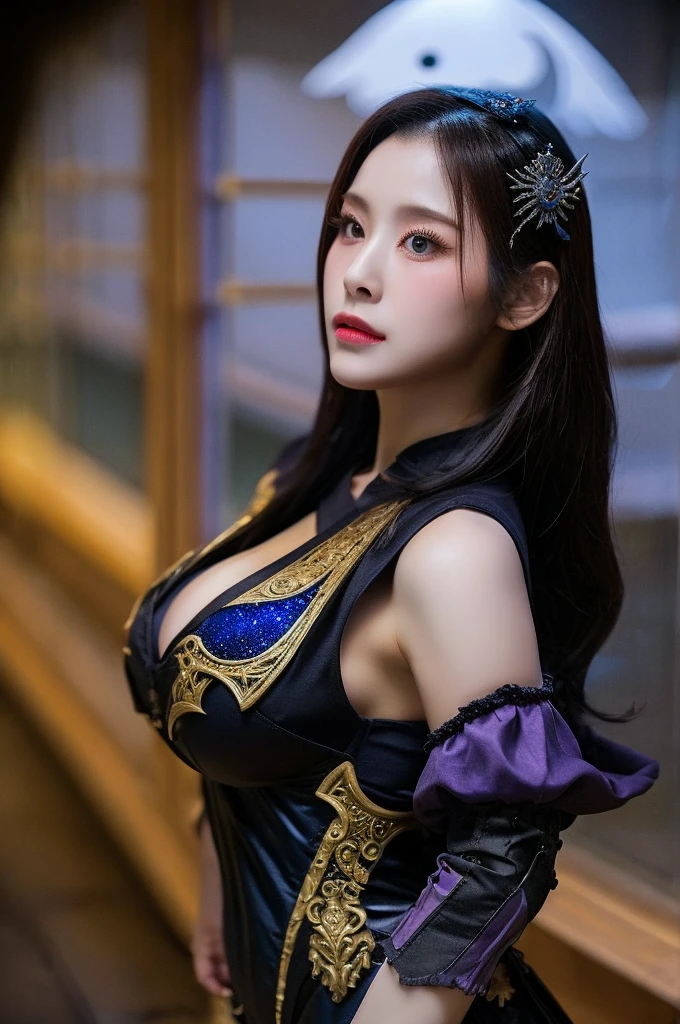 Masterpiece,Game art,The best picture quality,Highest resolution,8K,(Portrait),Unreal Engine 5 rendering works,(Digital Photography),Girl,Beautiful pupil,(Gradual short hair is blue and red),Busty,(Big breasts),(Portrait photography:1.5),
(Angels of Power),(Angel Halo Red),(Dressed in medieval combat uniform,Cloak,Halo),Ancient fantasy style,
Movie lights,Ray tracing,Game CG,((3D Unreal Engine)),oc render reflection texture
