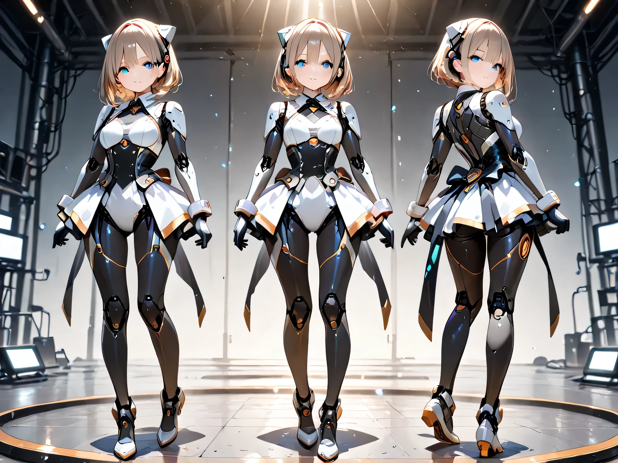 full body standing android girl idol
