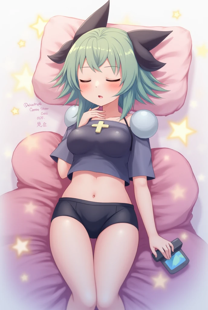 goblin girl, blue hair, very long hair, dark_ skin, dark skin goblin, wide body, very dark skin girl, busty, hair between eyes, twintails, chubby, chubby girl, chubby girl goblin, wide hips, blue eyes, mole, mole on chest, age up, lips, big lips, thick eyebrows, body with fur, tusk, short girl, short goblin girl twintails, short girl, highly detailed, high quality, best quality, 8k, full body, fat, fat girl, fat goblin, smile, casual clothes, pants, sneakers, neckline, waving, lying down, sexy girl, Hoodie