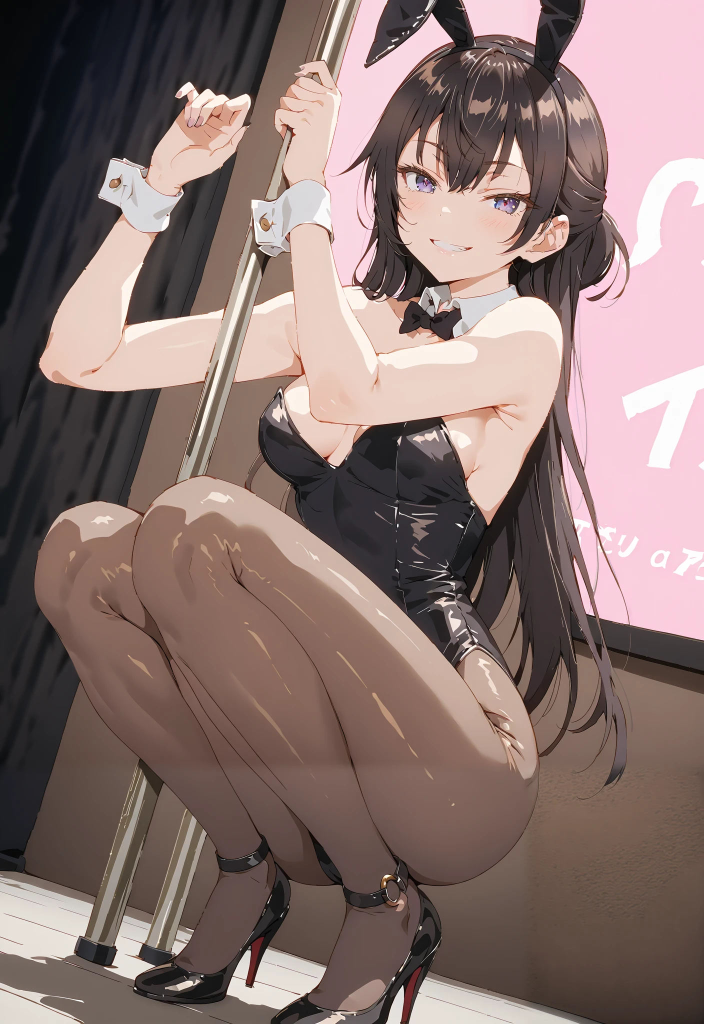 Brown haired girl with a strapon with dildo