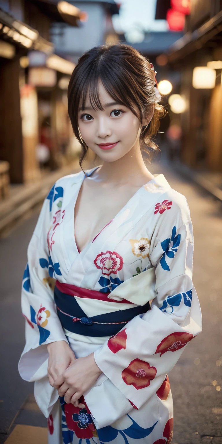 (8k、Raw photography、Highest quality、masterpiece:1.2),(Black Hair、Dark Eyes:1.9),(Yukata with colorful floral pattern:1.6)、View your viewers,Front view,White skin,(:1.3)、(Tight waist:1.6)、(Clothes that accentuate the shape of the breasts:1.2)、(Big Breasts :1.5)、Slim figure、Ultra-high resolution,beautiful,beautiful fece,(One person、No background:1.9),whole bodyボディー,Japanese women,(reality的:1.37)、Photon Mapping,reality、(Baby-faced and cute: 1.2)、(Cute Smile: 1.8)、(Round face: 1.8)、Radio City、Physically Based Rendering、Depth of field rally background、photograph, (I can see your knees、Thigh close-up:1.8),(:1.6),whole body、Great quality