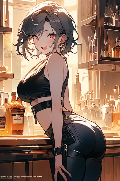  22 years old, (milf:0.8), (solo:1.5), (sfw:1.25), cute breast, beautiful breasts, medium tits, thin waist, big ass:1.0, Raised sexy, (beret, black jacket, open clothes, cleavage, midriff, black shorts, black thighhighs, thigh strap, fingerless gloves, single glove:1.2), blue eyes, light smile, big , Revimpling fabric, earrings, Hand gloves, detailed face,(smoking:1.3),long hair,side ponytail,hair between eyes,bangs,detailed and beautiful eyes,beautiful detailed lips,Rolling her eyes,manner,hair over one eye, (ultra high resolution, 8K RAW photo, photo realistics, thin outline:1.3, clear focus), best qualtiy, natural lighting, textile shading, blurry back ground, field depth, (Bright pupils, fine detailed beautiful eyes with highlight:1.3, high detailed face), Red lip, fine realistic skins:1.1, looking down viewers:1.3, (dynamic angle:1.3, front view:1.1, breast focus:1.3, from below:1.2), (dynamic posing:1.5, sexy posing:1.2),Youghal, side lock, hair ornaments, hair band,nice,garden background,artistic rendering,Super detailed,(highest quality,4k,8K,High resolution,masterpiece:1.2),Bright colors,studio lighting
