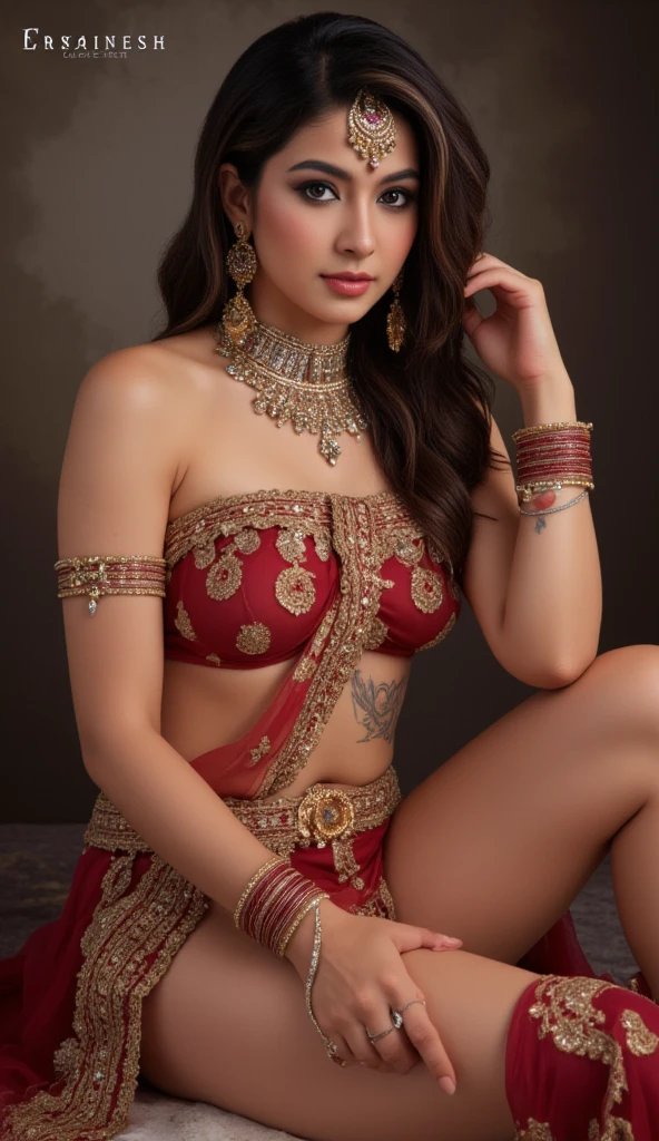 best quality, ultra high res, photoshoot, (photorealistic:1.4), best quality, ultra high res, photoshoot,(photorealistic:1.4), a 21 year old woman), (highly detailed face:1.4) (smile:0.7) big natural breast, bindi on head, beautiful indian Bride makeup on face,muidem body fat girl, light all view on face,21 year old girl,bare legs, v chest clothes, cute beautiful detailed face, 1girl, indian idol face, real person, a rich tapestry highlighting the beauty, grace, and vibrancy of a 30-year-old Indian woman engaged in a captivating activity. Explore the details of her features, from the traditional elegance of her attire to the intricate adornments that reflect her cultural heritage. Capture the essence of her movements, the wisdom in her gaze, and the inherent charm that radiates from the seamless blend of ageless beauty and the cultural richness of her identity, realistic, a captivating scene where an Indian desi model embraces the essence of middle-class tradition, adorned in traditional undergarments, standing amidst the mesmerizing beauty of the Great Barrier Reef in Australia. Picture the model as a beacon of cultural heritage against the vibrant coral reefs, showcasing the rich tapestry of both human tradition and underwater life. Seamlessly blend the intricacies of Indian middle-class attire with the breathtaking hues of the reef, creating a harmonious visual narrative that celebrates diversity both on land and beneath the sea,