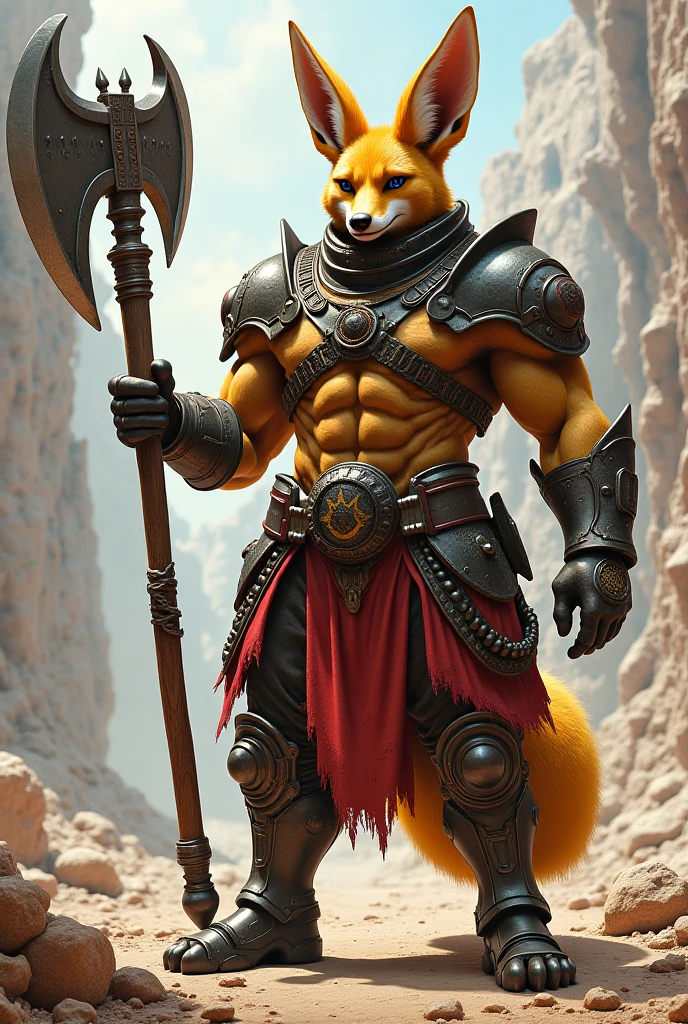 a muscular male serval with anger, sharp teeth, holding an intricate medieval axe, facing the viewer, high sparks and raging winds, Pixar style, detailed texture, realistic, cinematic lighting, dramatic composition, vibrant colors