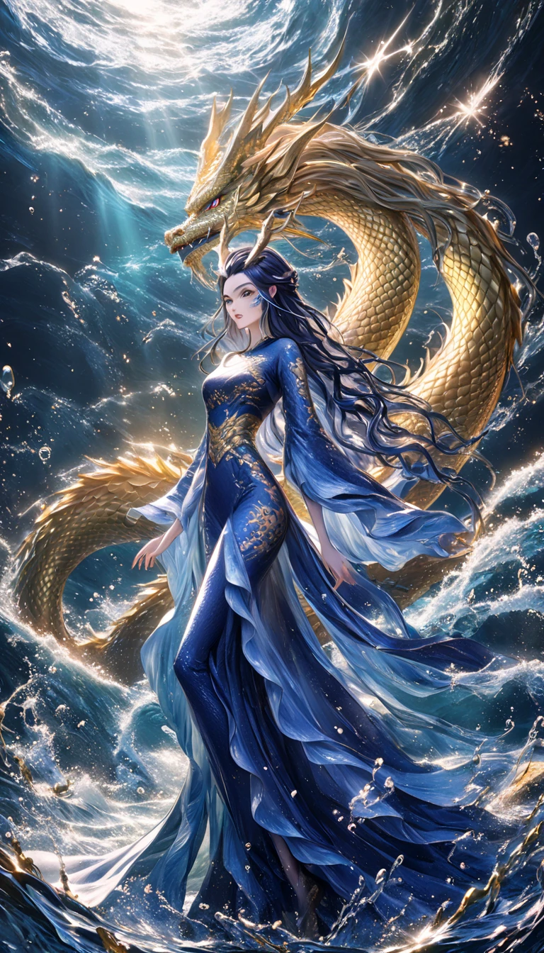 Blue eyes, ornate gold jewelry. , god god , ,realistically ,Fine golden background. 3-D anime.
