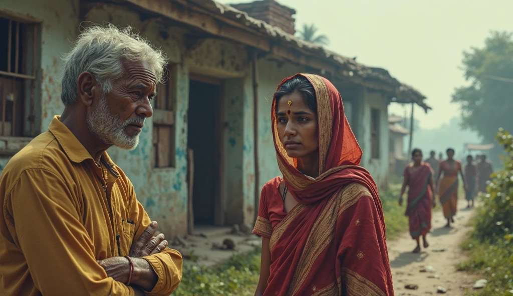30 saal ka man Ramu: (tired) 25 saal ki women Manju, will this poverty never end? I work hard day and night, yet we hardly get two meals a day.