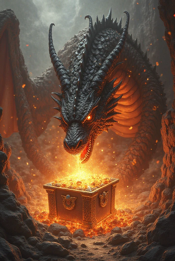 Lucky Charm,Dragon,It's raining gold,Treasure trove,Dragonが宝を守る,The gaze is on the camera,Fantasy,Super Photo