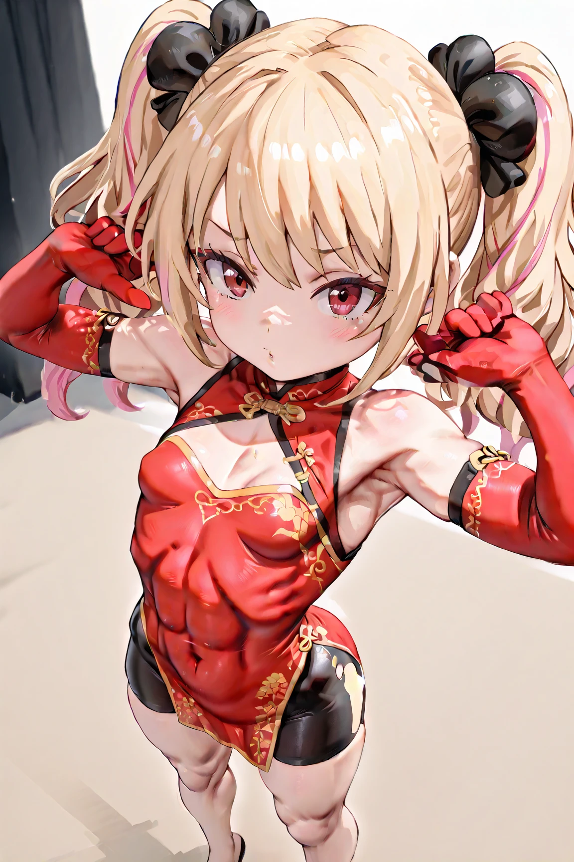 (masterpiece、top-quality、ultra-detailliert、hight resolution、 Manga:1.2)、(beautifull detailed face)、(beatiful detailed eyes:1.2)、poneyTail、(backflip:1.2)