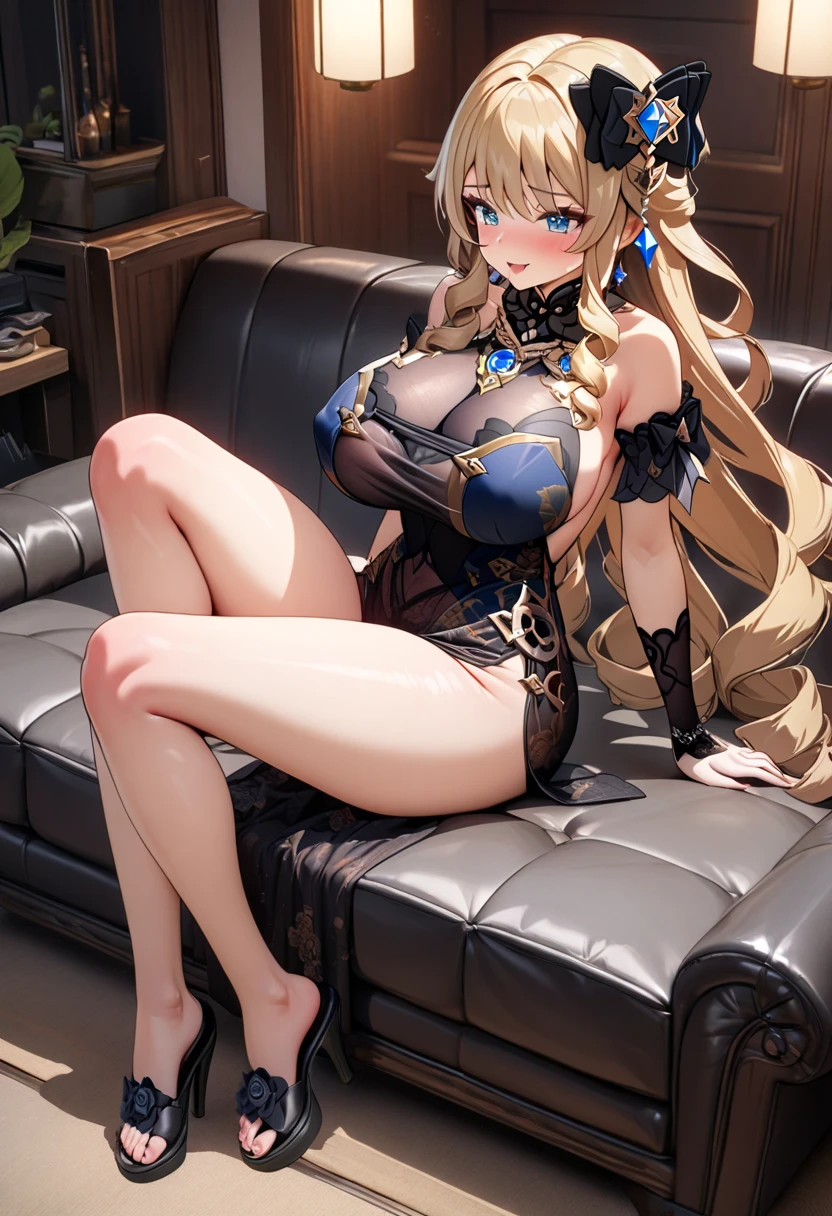 ((masterpiece)), ((high quality)), ((super detailed)), ((high resolution)) ,((8k)), a beautiful woman, ((She is one of the most famous female High-class hostess in the world.)), unparalleled beauty, ((huge breast)), ((large ass)), ((deep cleavage)), slim waist, chest out, ultra detailed face, perfect skin, (((Hair that reaches down to the neck, Half-up hairstyle, straight golden hair))), blue eyes, detailed eyes, whole body image, sexy, an inviting smile, sensual, (((anime))), ((glamorous)), sexual attraction, 26 years old, ((incredibly beautiful woman)), ((The H cup bust)), ((((sexy pose)))) , (((Dancer's costume))), ((beautiful breasts)), beautiful legs, 8 life size, anime, the most beautiful and strongest, ((charm)), ((Half Japanese and half British)), ((Grown-up face)), Late night bedroom, ((Secret meeting)), ((((hand on own chest, lying on bed)))),