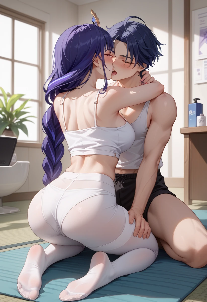 lesbian (very long yellow hair)(pechos big ones, Thighs big ones)(with  clothes it is very tight) that he is kissing at school with his girlfriend,(pechos big ones, Thighs,(naked) big ones)lesbian love