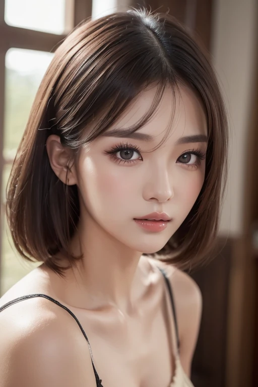 Ulzzang-6500-v1.1, (RAW Photos:1.2), (Photorealistic), (See-through:1.3), (Genuine:1.4), (Pieces fly:1.3), beautiful women, Female college student, masterpiece, 90'Atmosphere of, Classic look, highest quality, Very detailed, Photorealistic, Shining Eyes, Detailed face, clavicle, beautiful eyes, black eye, detailed eyeshadow, Black Hair, Lip gloss, Pink Lip, compensate, (charm:1.5), Sharp focus, Clear Eyes, hunter's eyes, eyelash, whole body, (Wavy Hair:1.1),(short hair:1.3), Black Dress,(beautiful:1.5)