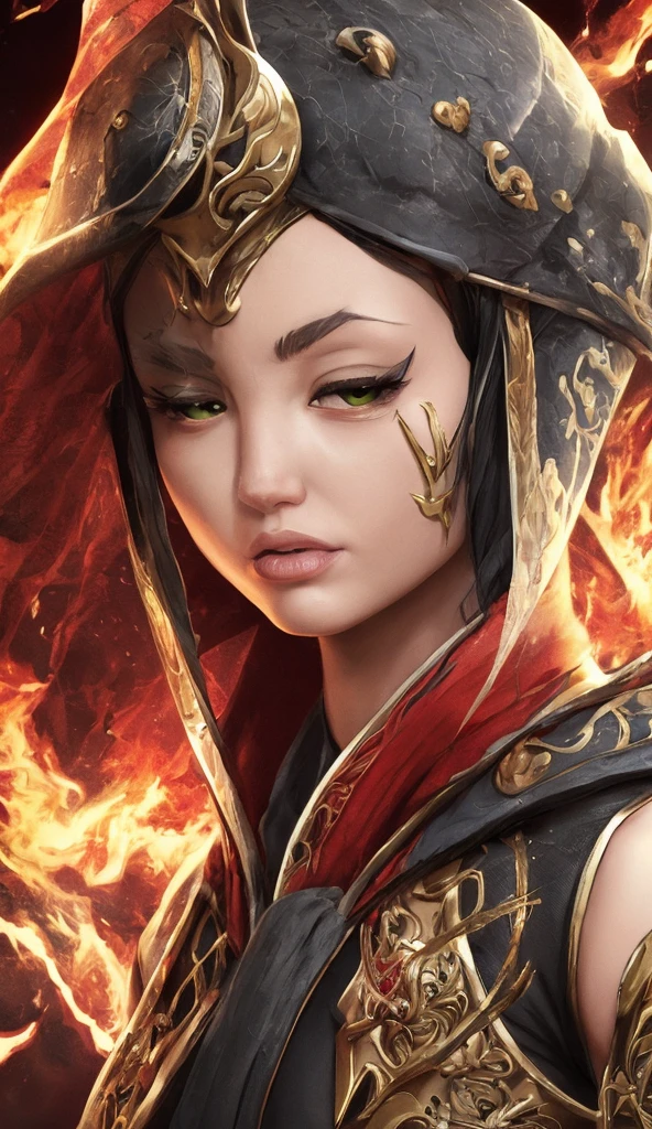 Emperatriz dragon (total war Warhammer) red scale armor, fire magic, brave, subtle narrative, enigmatic atmosphere, atmospheric perspective, fluid movement, ethereal quality, solo, low fantasy, vivid brushstrokes, striking composition, psychedelic images,