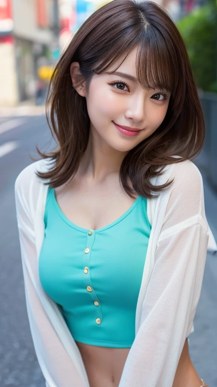 Realistic photo quality、Close-up of a woman sitting on a bench and smiling, Realistic young gravure idol, Girl cute beautiful face, Cute realistic portrait, Beautiful Japanese girl face, Japanese Model, looking at the camera