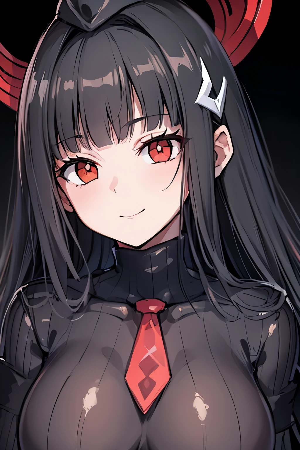masterpiece, highest quality, (highest quality), (best illustrations), 8k,face close up,on the bed, {{{masterpiece}}}, {{{best quality}}}, {{Super detailed}}, {{very delicate and beautiful}},smile,black DOLLSUIT , DOLLSUIT,{{{best quality}}}, {{Super detailed}}, masterpiece, highest quality, (highest quality), (best illustrations), 8k,{{{masterpiece}}}, {{{best quality}}}, {{Super detailed}}, {{{best quality}}}, {{Super detailed}}, face close up, rio, black hair, (red eyes:1.5), hair ornament, hairclip, long hair,