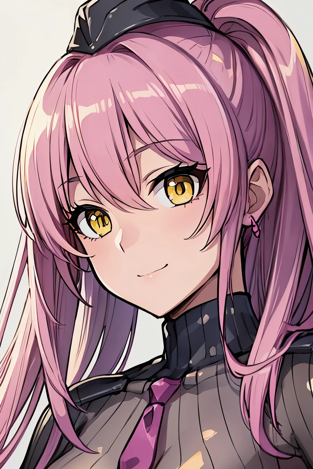 masterpiece, highest quality, (highest quality), (best illustrations), 8k,face close up,on the bed, {{{masterpiece}}}, {{{best quality}}}, {{Super detailed}}, {{very delicate and beautiful}},smile, DOLLSUIT, black DOLLSUIT,{{{best quality}}}, {{Super detailed}}, masterpiece, highest quality, (highest quality), (best illustrations), 8k,{{{masterpiece}}}, {{{best quality}}}, {{Super detailed}}, {{{best quality}}}, {{Super detailed}}, face close up, mika jougasaki, hair bow, long hair, pink hair, (yellow eyes:1.5), ponytail, hair ribbon,