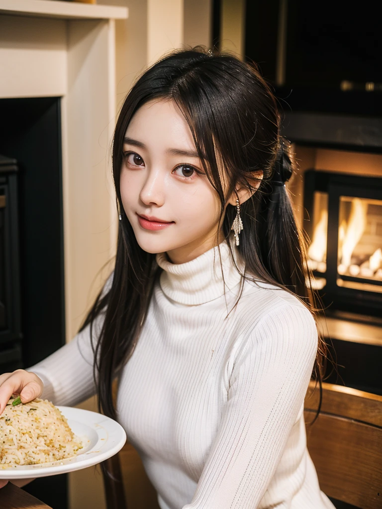 (dubu perfect face:1.4)(looking at the camera:1.3)(8k, best quality, masterpiece:1.2),(dubu perfect eyes:1.4) (realistic, photo-realistic:1.37),(sitting in an armchair next to a fireplace, covered with a cozy blanket,:1.4),(details face:1.4),an extremely delicate and beautiful,extremely detailed,Amazing,finely detail,cinematic, dramatic lights, 75mm lens, (rim lights:1.4)professional ilumination,official art,absurdres,incredibly absurdres,huge filesize,ultra-detailed,highres,extremely detailed,beautiful detailed girl, slim body, warm light room, extremely detailed eyes and face,beautiful detailed eyes, looking at viewer, 1girl, cute face, upper body,4k,8k <lora:dubu:1>dubu,20years old