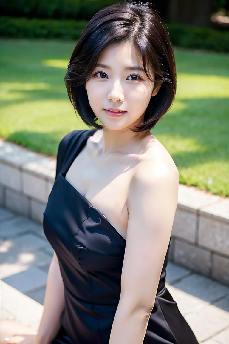 (masterpiece), (8k, highest quality, High resolution), (Very detailed, Realistic), (Anatomically correct),  
((Portraiture)), (Align your legs), (Sitting in a chair), (No background),
(1 Female),  (View your viewers), ((Panties are visible through the gap between the thighs)), 
(Japanese woman, 30 years old、Height: 155cm.), 
(Black Hair), (Straight hair), (Short Hairstyles), (Bobcut), (Hair behind the ear), 
((Wear a navy blue sleeveless dress)), ((A mini dress with a simple design and mini decorations)), ((Ultra-realistic pantyhose)),Thighs and skirt,
(Creating detailed images of eyes), 
(Her impression is pure., Clean and friendly.), 
((Captivating smile, )), 　 
