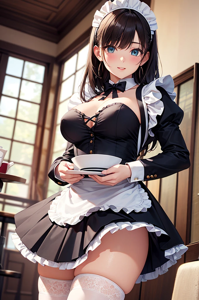 Maid clothes Brown Skin Alluring thighs Knee-high socks
