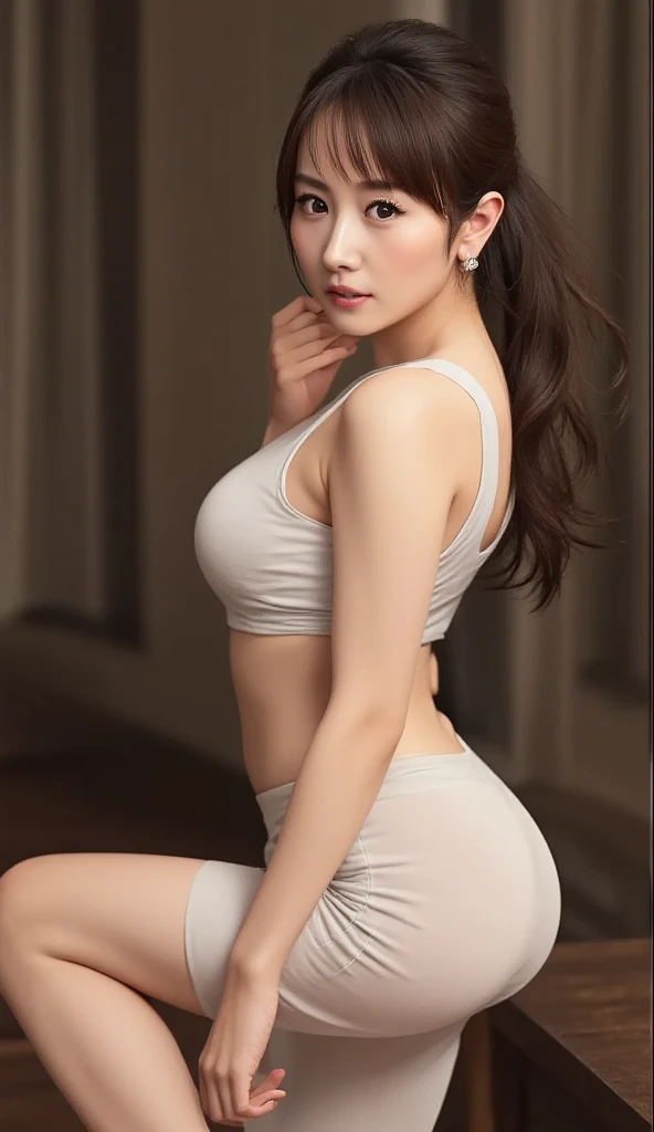 Highly detailed RAW color photo of (1 Brazilian girl), toned physique, (elegant and beautiful face), (retrofuturism), (detailed skin), (oil: 0.6), (highly detailed, hyperdetailed, intricate), (flower: 0.4), perfect lighting, 8k, projected shadow, full body, open pose, zoom out, photographed on a Leica 10772 M-P, 85mm macro lens, F/8 aperture, still film, (sexy), short hair, stylish bikini,  y2k, (in bed, (detailed room)), lora:koreanDollLikeness_v15:0.4>, nsfw, (cool), (extremely detailed face), (very detailed and expressive eyes), large breasts finely detailed finely detailed nipple finely detailed, sexy round buttocks, beautiful long legs, (Hanfu) revealing clothes, breasts out, looking at the viewer outdoors day,