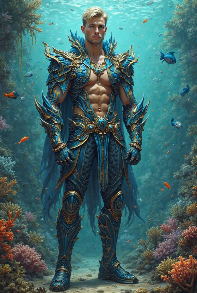masterpiece,best quality,painting of a man,((highlander, intricate outfit, thong, Goldfish Orange theme)),lonely look,well-built ripped man,big hair,Platinum hair,short back and sides,Bright Blue eyes,tall,temperate desert,intricate background,dynamic pose,action scene