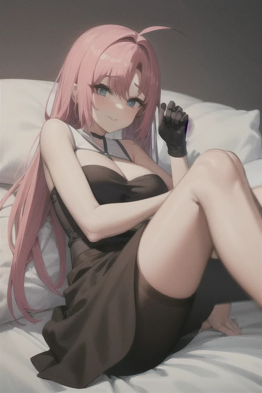 A girl，Long hair, Bangs, Pink hair, Hair between the eyes, s eyes:（1.5),  (Medium breasts:1.2), 
rest  锁骨, Wedding dress，veil，wedding，Black dress，Flowers，The skirt is broken，Black socks，Black knee socks，Black gloves，boots，Cleavage，
Looking at the audience, whole body,
indoors, church，permanent，permanent，Smile，With eyes closed，With eyes closed，
rest (masterpiece:1.2), best quality, high resolution,  8k wallpaper, (illustration:0.8), (美丽细致s eyes:1.6), Extremely detailed face, Perfect lighting, Extremely detailed CG, (Perfect hands, Perfect anatomical structure),
