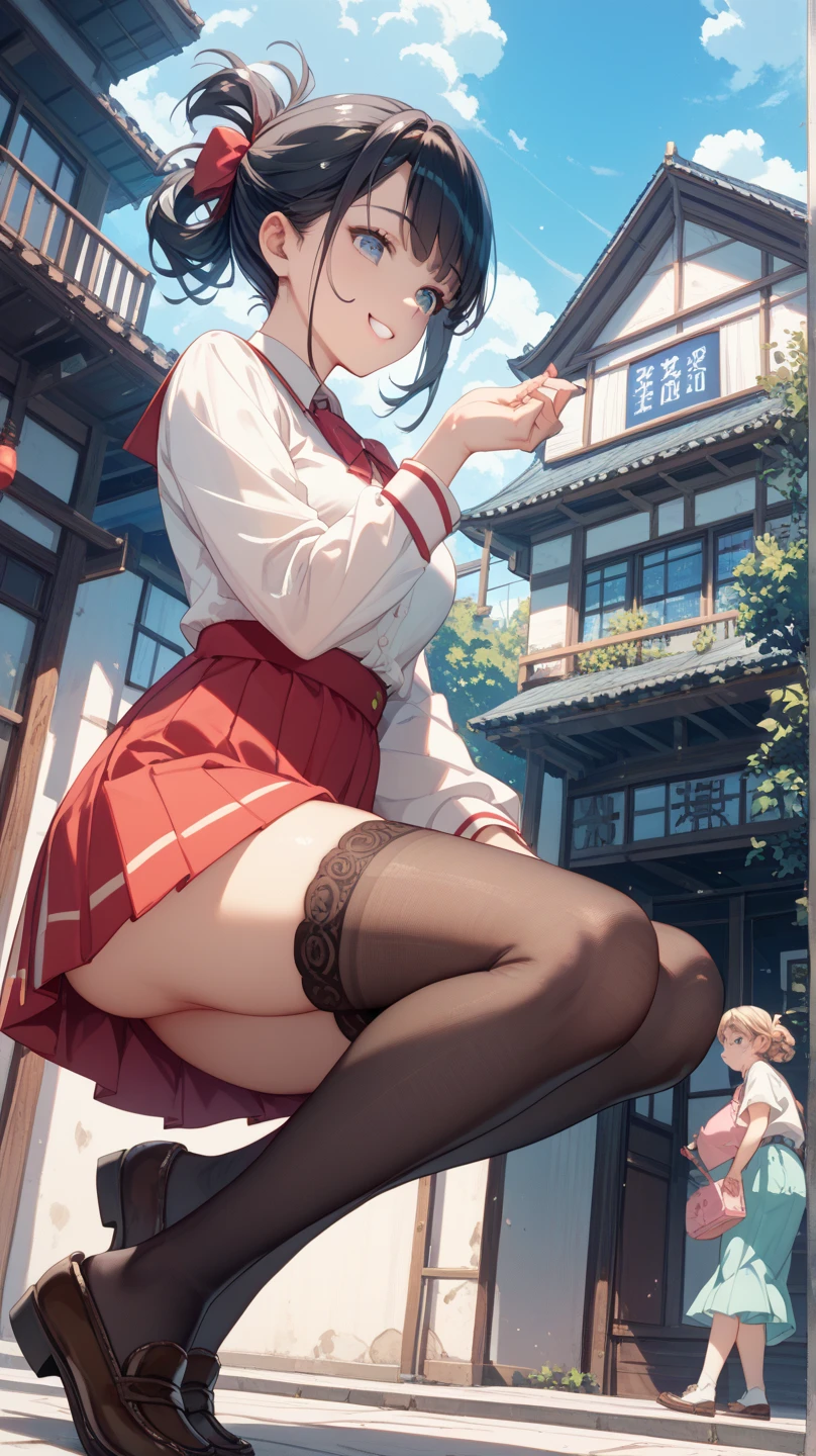 、's 、alone,sunset,shrine,null, cloud,Young Volei Raym,open your legs,lace fancy panties,pussy,pussy,high socks,big ass,Rear view,leaning forward,Shooting low-angle subjects from below、butt crack、Shot from directly below the buttocks,Don'don't make eye contact,Don'please don't show your face,stick out your butt,please bend your knees,Mushy white love juice dripping with a large amount of love juice,shrine maiden costume,My underwear gets wet and becomes transparent,incontinence,urine leakage,Pissing,Pee,Pee,long skirt,kneel down,vulgar pose,squat