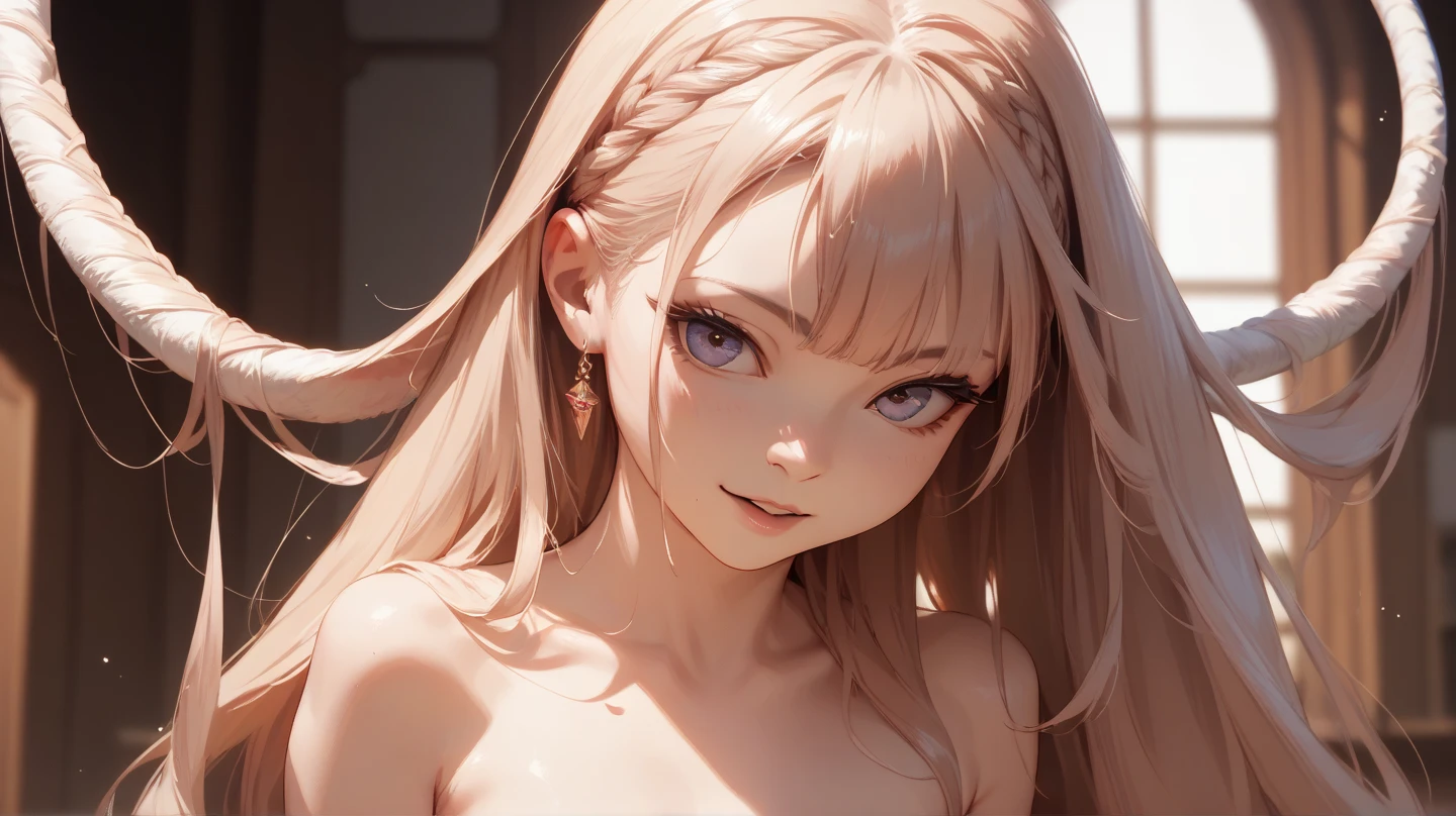 In the picture frame,Painting style,Girl in the picture,nude,flat chest