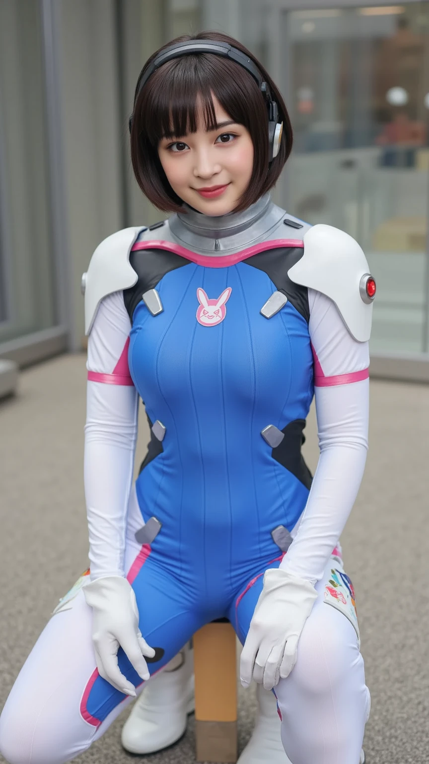 （8K、Raw photography、Highest quality、masterpiece：1.2),(Black Hair、Dark Eyes:1.9),(Plug Suit:1.6)、View your audience,Viewed from the front,White skin,(Twin tails:1.3)、(Tight waist:1.6)、(Clothes that accentuate the shape of the breasts:1.0)、(Big Breasts :1.3)、Slim figure、Ultra-high resolution,beautiful,beautiful fece,(One person、No background:1.9),whole bodyボディー,Japanese women,（reality的：1.37）、Photon Mapping,reality、(Baby-faced and cute: 1.2)、(Cute Smile: 1.8)、(Round face: 1.8)、Radio City、Physically Based Rendering、Depth of field rally background、photograph, (I can see your knees、Thigh close-up:1.8),（:1.6）,whole body、Great quality