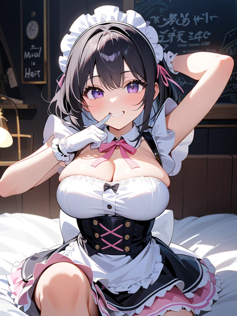 woman,20-year-old,,party venue,night,(((Bunny girl))),open mouth smile((leather thigh high boots))(garter belt),((black hair)),blush、surprised face,