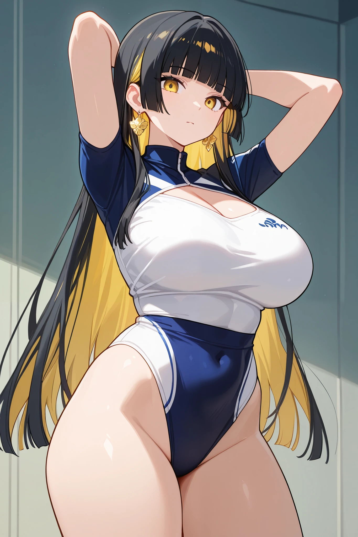A woman in a racing suit, she has a jiggly fat round belly, Her belly was big and round, hyperrealistic full figure, Japanese goddess, trending on cgstation, potbelly, Voluptious body, Pregnant belly, giant stunning goddess shot, trending at cgstation,Big breasts Thin waist,tatical clothes,Tangled in tentacles,Obscene lines