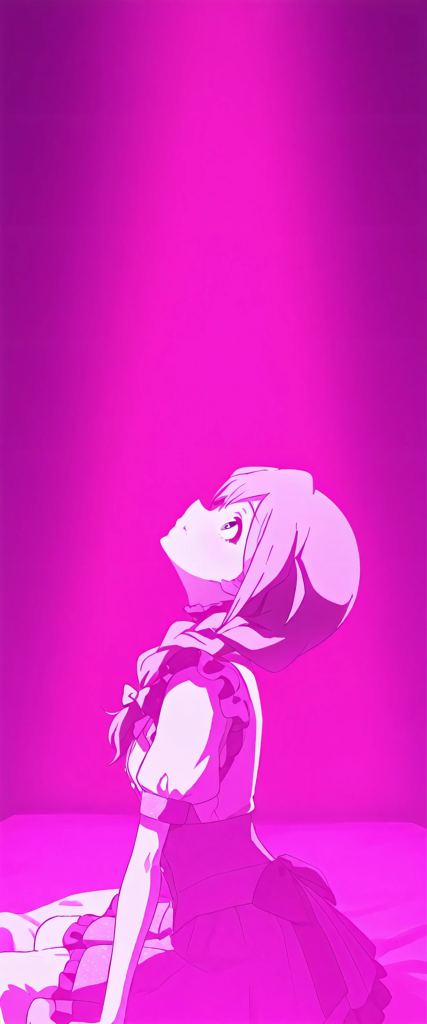 1girl ,Baba Konomi,The Idolmaster Million Live,masterpiece,Please redeem,Ultra-high resolution,rich contrast,Very high quality,8k,Highly detailed CG unit wallpaper,Texture,So ridiculous,RAW Photos,Highest quality anime,anime-style illustration,studio anime style,professional photograph,an extremely delicate and beautiful,Depth of written boundary 1.2,(beautiful girl:1.3), single braid,Hotel Bed,(((She looks up with a serious expression))),(idol clothes:1.3),Glowing Skin,Beautiful glossy lips,(underwater room illuminated by bright pink lights),watereffects,creating splashes,0__11Xx _illu,from side