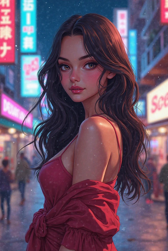 A university with lots of sexy college girls, Female college student facing the camera, All female college students have large breasts , Hourglass illustration, Fascinating face,Night Party