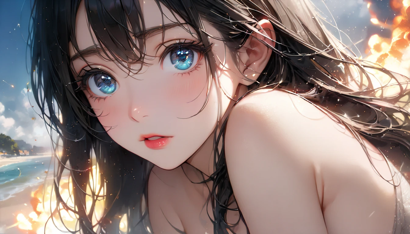 photorealisim、top-quality、超A high resolution、a picture、Photo of an exquisitely beautiful Nordic-born girl、Extraordinary beautiful girl、Highlights of cheek luster、Detailed cute and beautiful face、(pureerosface_v1:0.008)、Beautiful bangs、Narrow slit eyes、Glowing white shiny skin、shiny and beautiful hair、Silky hair、finer hair、high resolution eye beauty, Bright and clear,dismay、red blush、embarrassed from、glares、shiny lips: 1.4, humiliated、impatience、Frightened、Dazzling cleavage、red blush、Tears are embarrassing、barechested、Wearing sweat、Neat girl,sixteen years old, (All nude),big wet nipples、Wavy Hair, Brown hair, Eyes are blue, Narrow and long., small tits 、Rough breath、Naughty sailor suit, Narrow waist, All 、nearly naked、pink wet nipples),, Tears, (White sweat drips from my chest), Crying, Bedroom bathed in the morning sun, amazing image, depth of fields, Detailed textures, (are visible)、