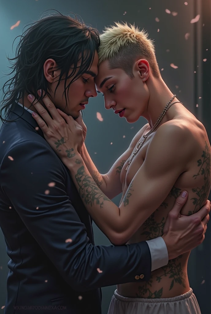 Draco Malfoy kissing Harry Potter