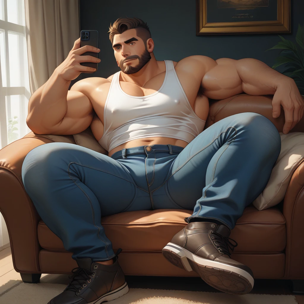 add him a horse cock, big penis, big dick, body hair