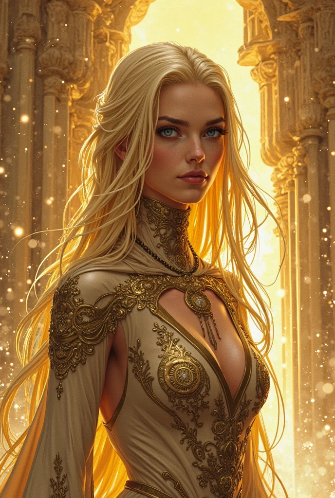 ((best quality)), ((masterpiece)), ((realistic)), Medusa, full body, the hair is composed of countless small snakes, green eyes, female face, metal carved top, royal aura, trend on artstation , sharp focus, studio photo, intricate detail, very detailed, detailed eye, illustration, very detailed, sharp focus, digital render, professional, 4k