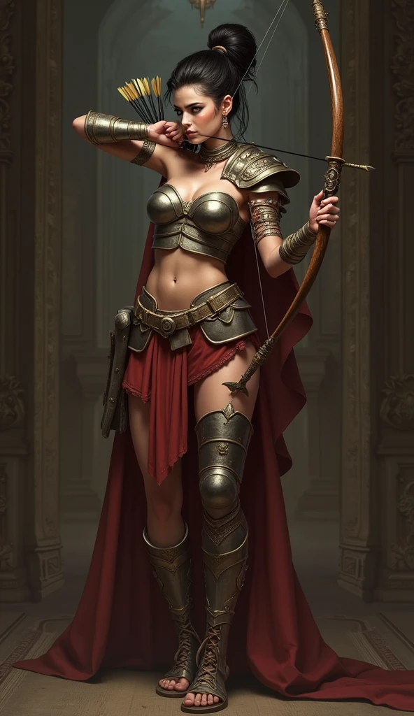 oil painting,Impressionism,300sprtns,1girl,trending on arstation,ancient Greece,ancient Spartan,red cape,round shield,holding sword,Corinthian helmet,cinematic lighting,strong woman,large breasts,helmet crista,<lora:300sprtns:0.65>,best quality,masterpiece,