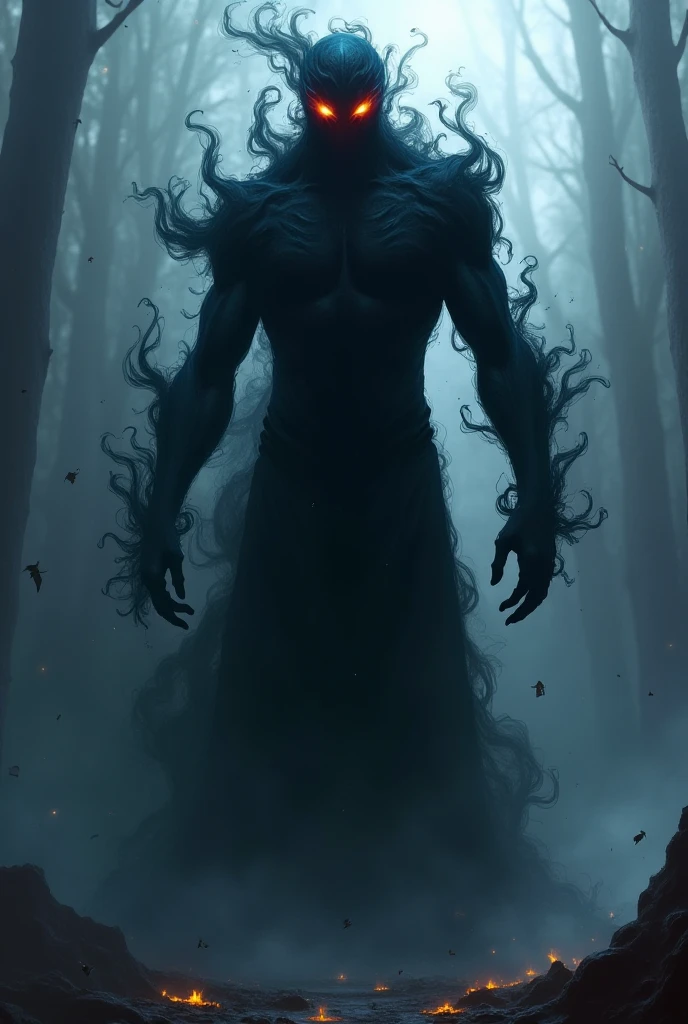 A humanoid shadow, male, intimidating