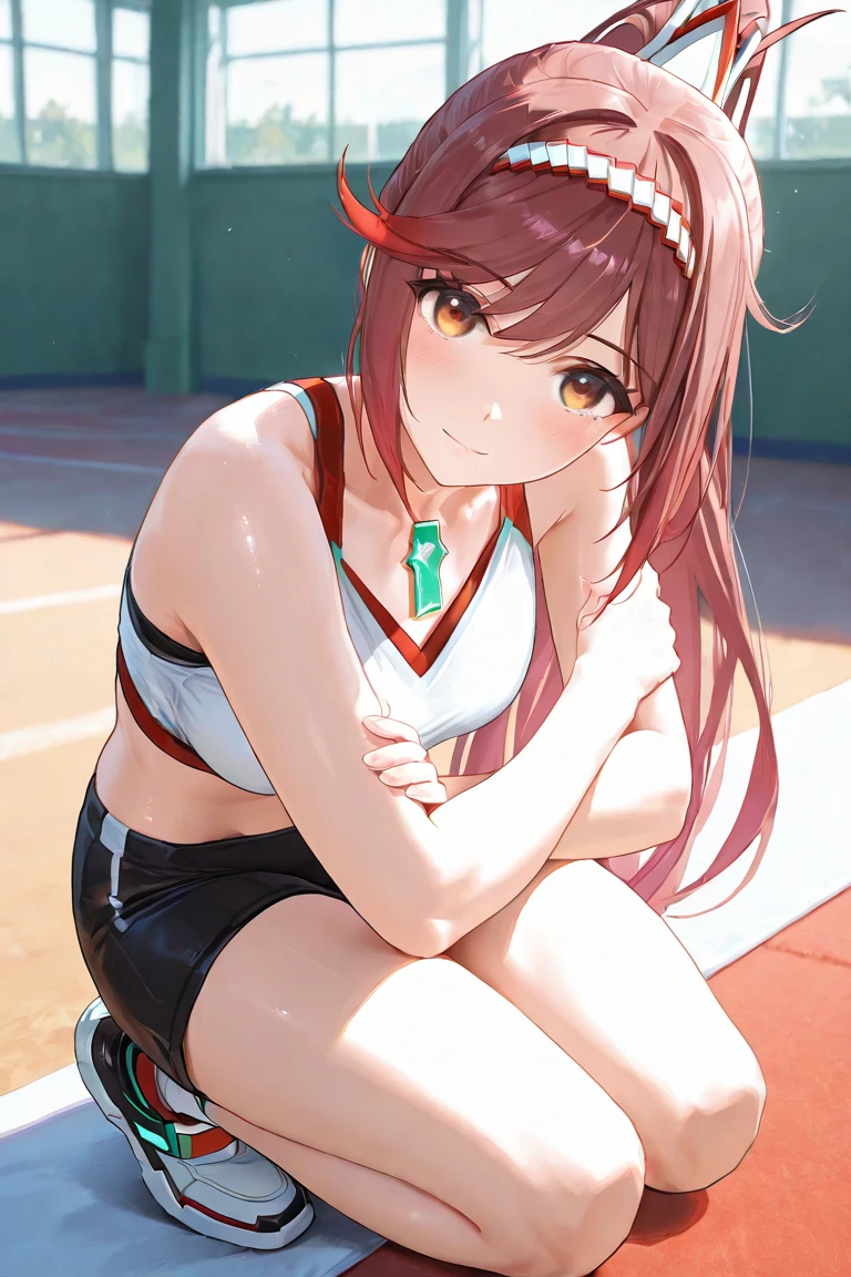 School, swimming pool, swimming suit, stretching, Embarrassed, morning, poolside